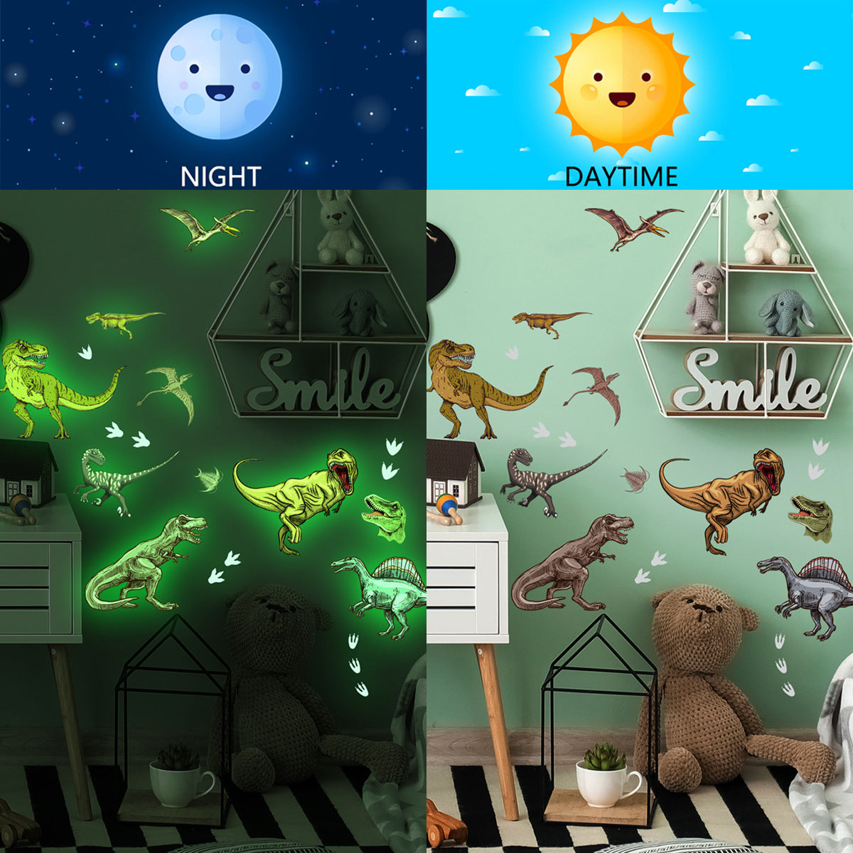 Glow In The Dark, Dinosaur Wall Stickers