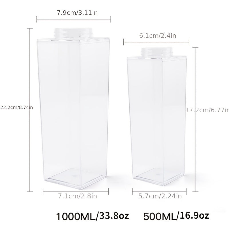 Durable, Leak-Proof Square Milk Carton Water Bottle