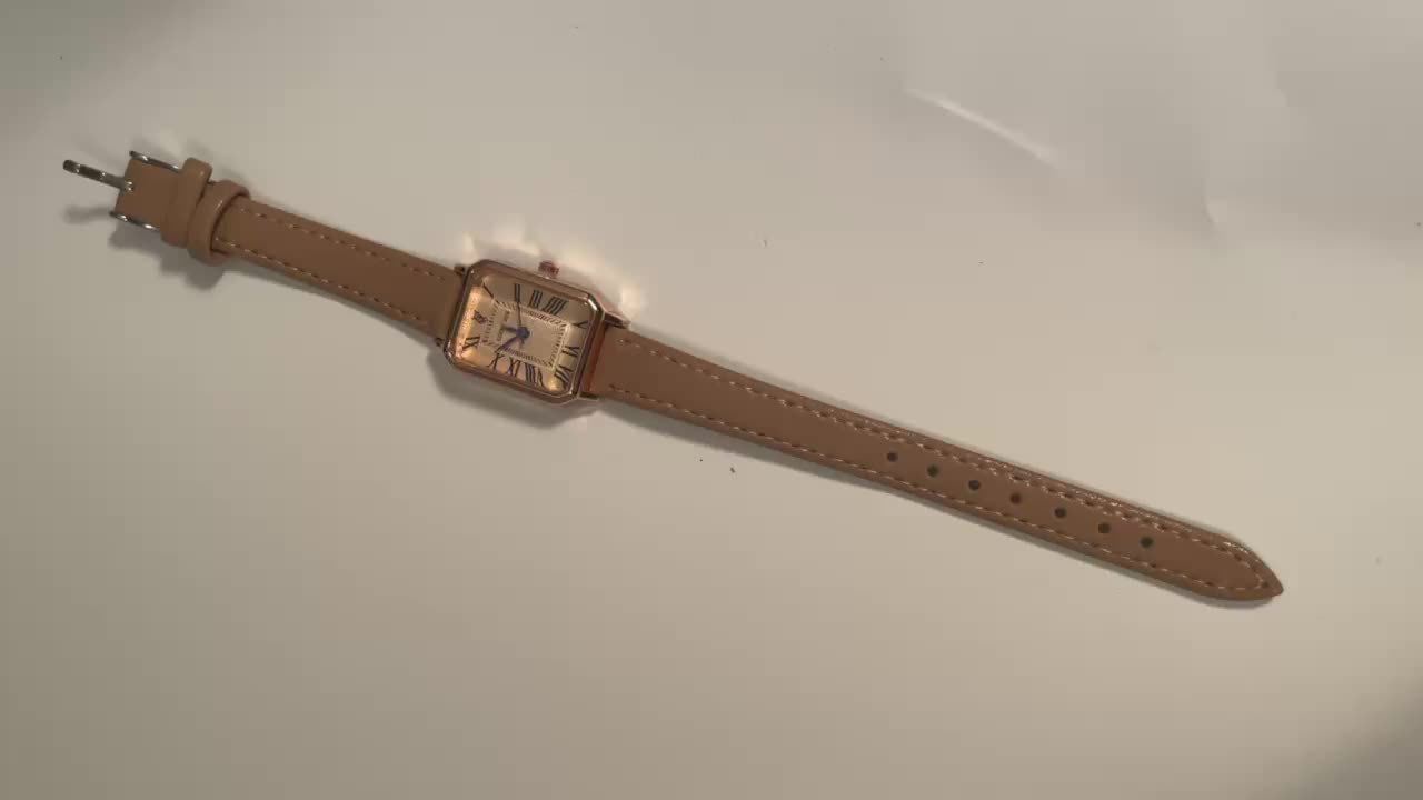 Ladies Square Roman Numeral Luxury Vintage Fashion Quartz Watch
