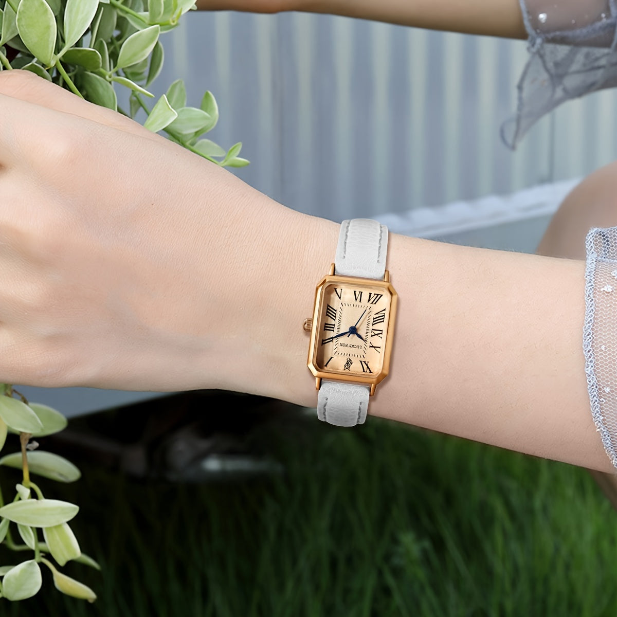 Ladies Square Roman Numeral Luxury Vintage Fashion Quartz Watch