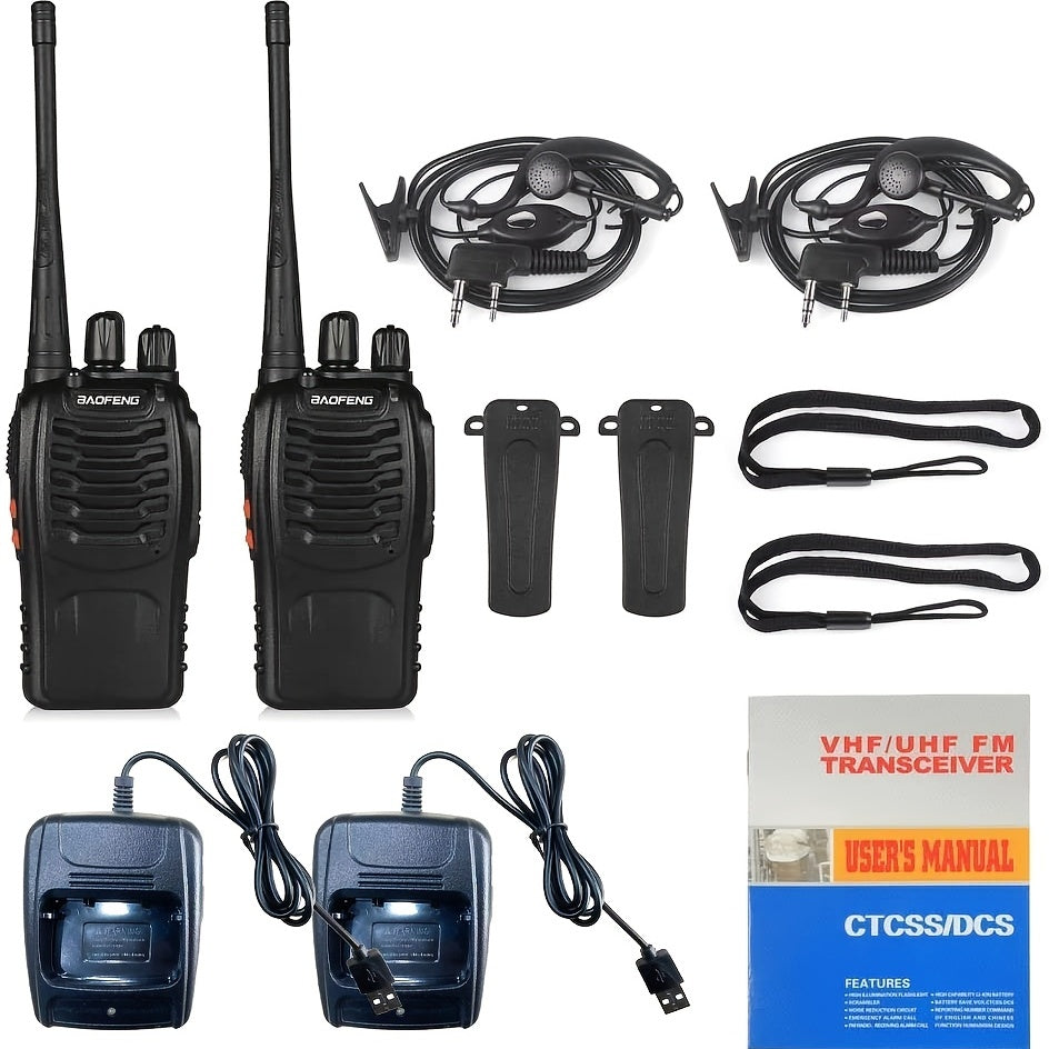 2pcs BAOFENG BF-888S 400-Amateur Radio Walkie Talkies, 2-Way Handheld Two-Way