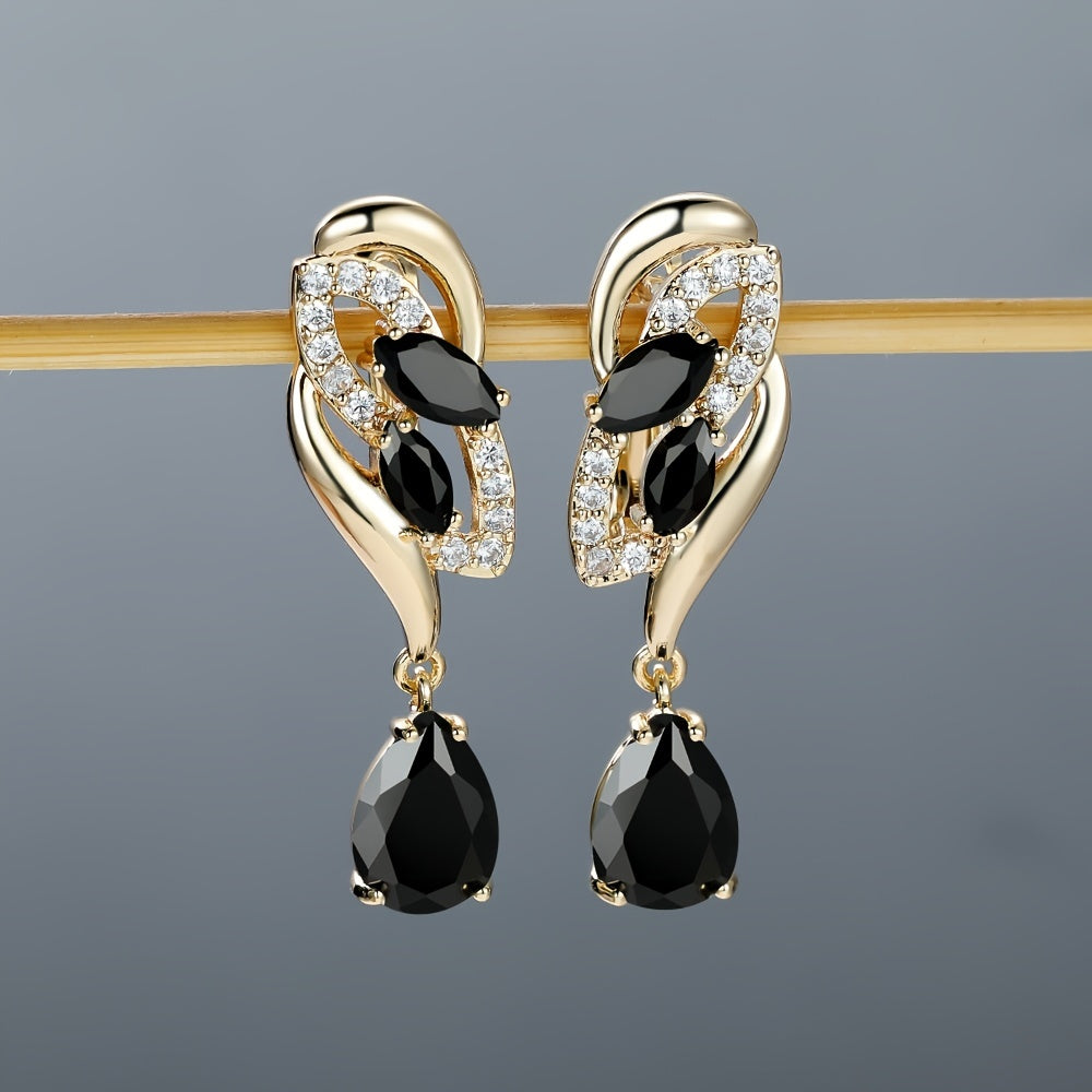 ANGOL Romantic Flower Dangle Earrings for Women - Stainless Steel