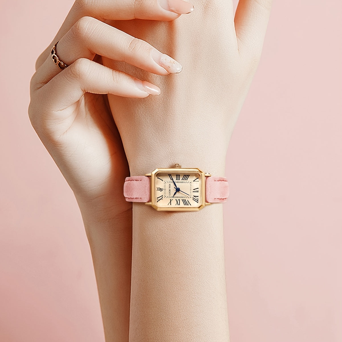 Ladies Square Roman Numeral Luxury Vintage Fashion Quartz Watch
