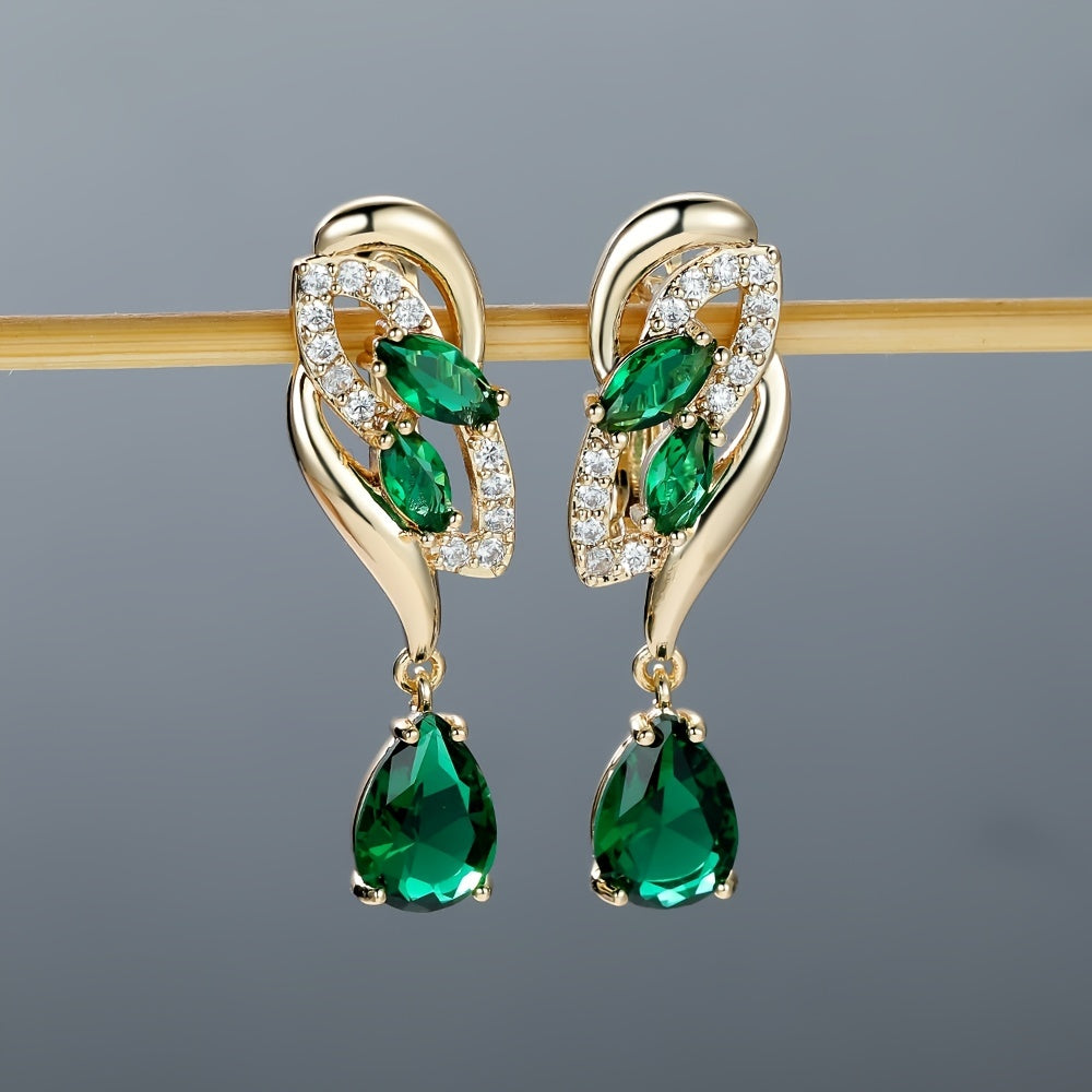 ANGOL Romantic Flower Dangle Earrings for Women - Stainless Steel
