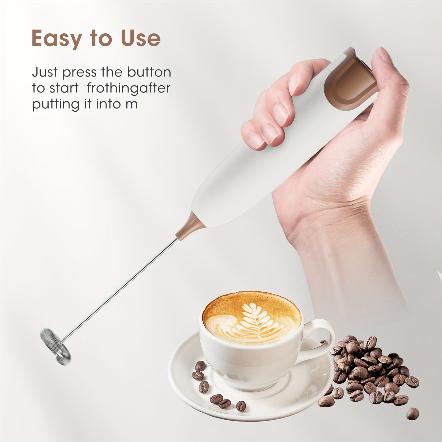 Electric Milk Frother For Perfectly Frothed Coffee And Creamy Cappuccinos