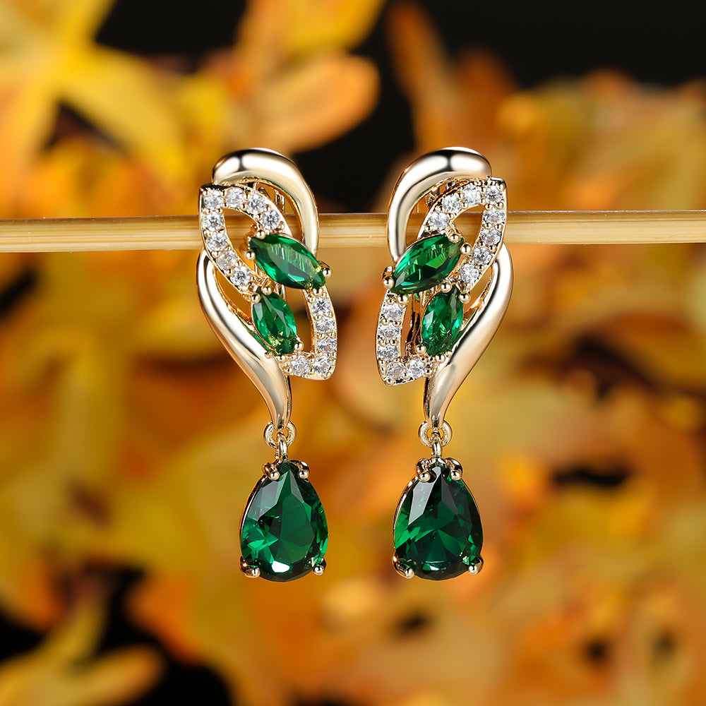 ANGOL Romantic Flower Dangle Earrings for Women - Stainless Steel