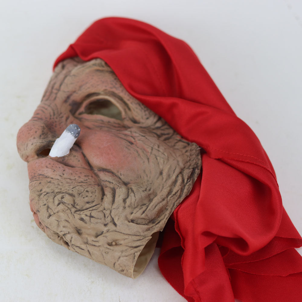 Little Red Hood Smoking Grandma Old Woman Mask