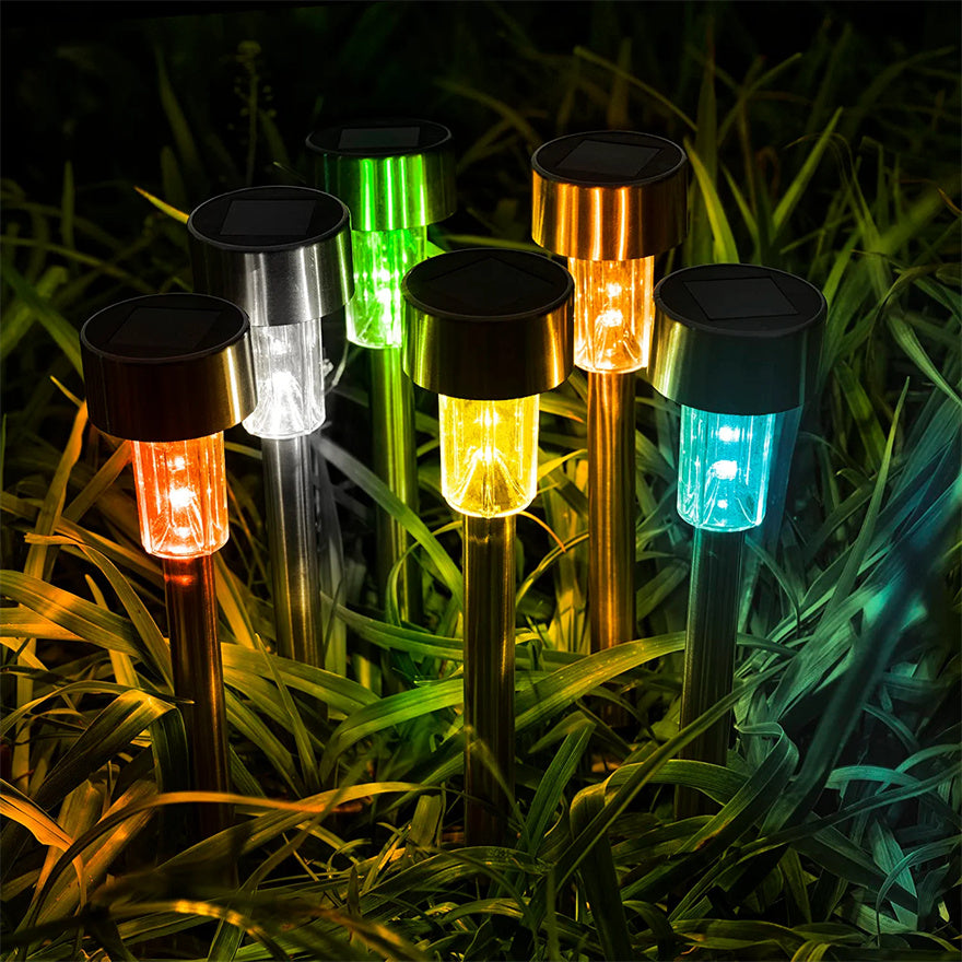 12 Pack Solar Outdoor Lights, Stainless Steel Solar Lights Outdoor Waterproof, LED Lights
