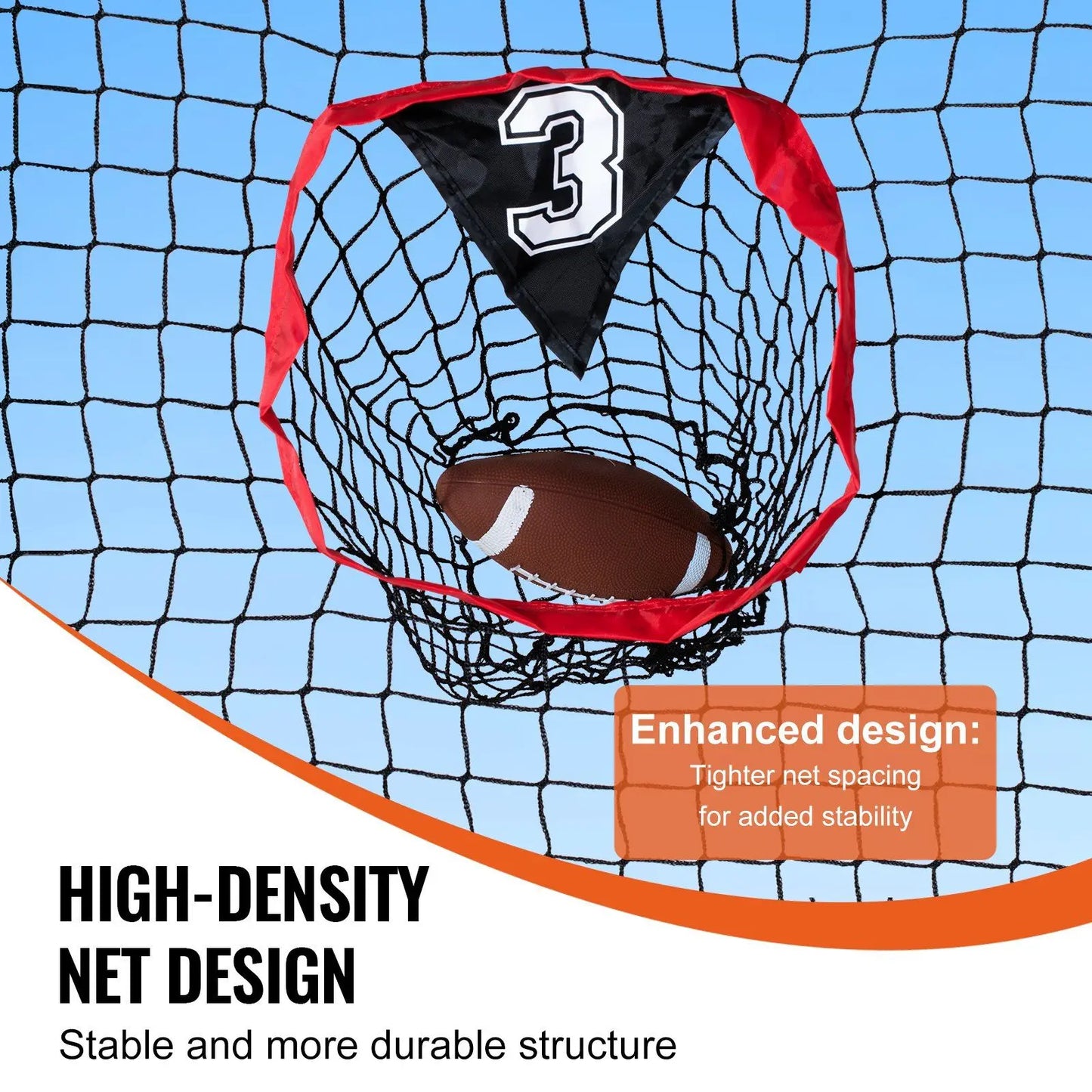7 X 7 ft Red Football Trainer Throwing Net 5 Target Pockets Bow Frame Portable Carry Case Improves QB Accuracy Equipment