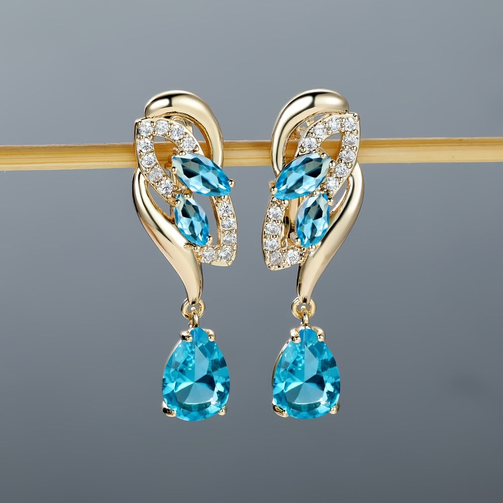 ANGOL Romantic Flower Dangle Earrings for Women - Stainless Steel