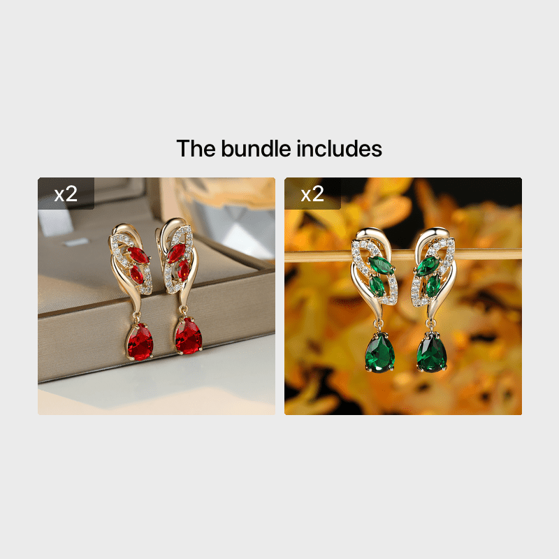 ANGOL Romantic Flower Dangle Earrings for Women - Stainless Steel