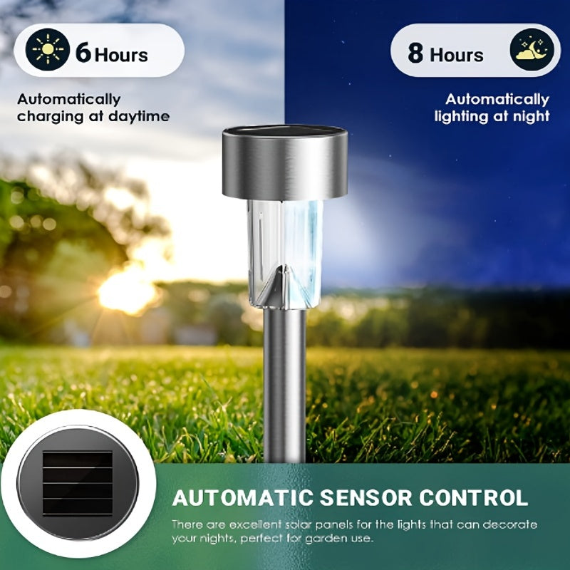 12 Pack Solar Outdoor Lights, Stainless Steel Solar Lights Outdoor Waterproof, LED Lights