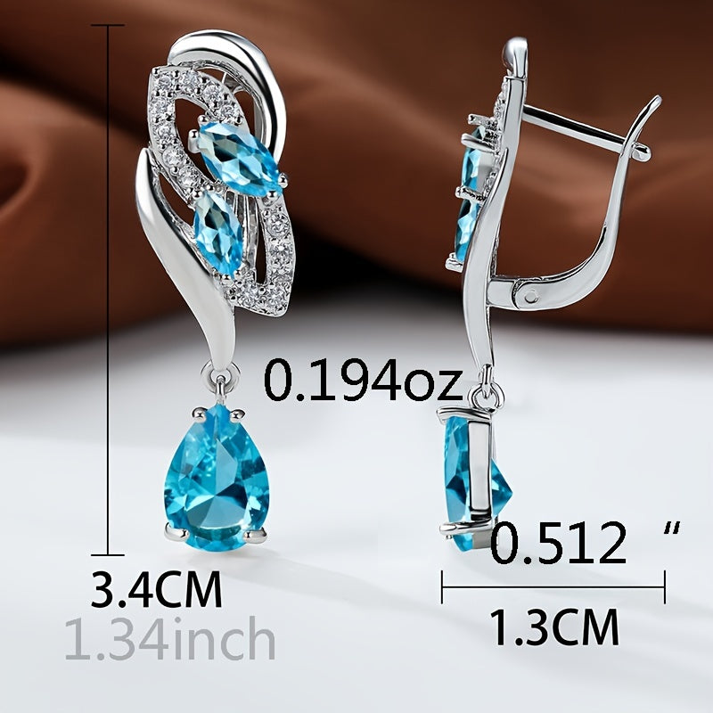 ANGOL Romantic Flower Dangle Earrings for Women - Stainless Steel