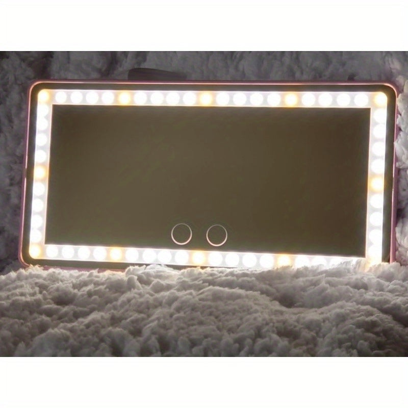 Car mounted makeup mirror, detachable with lights