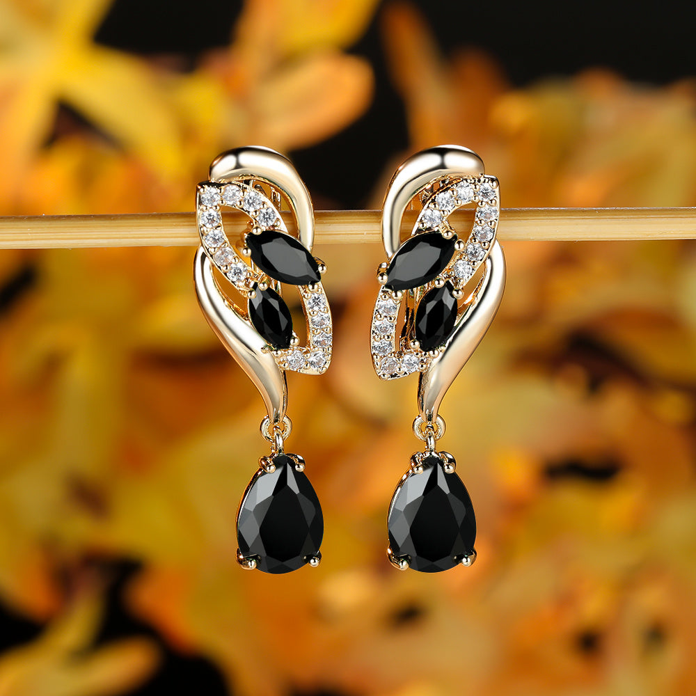 ANGOL Romantic Flower Dangle Earrings for Women - Stainless Steel