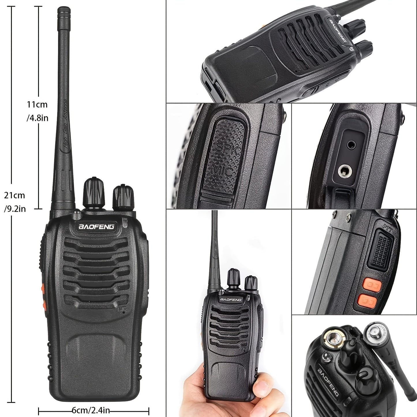 2pcs BAOFENG BF-888S 400-Amateur Radio Walkie Talkies, 2-Way Handheld Two-Way