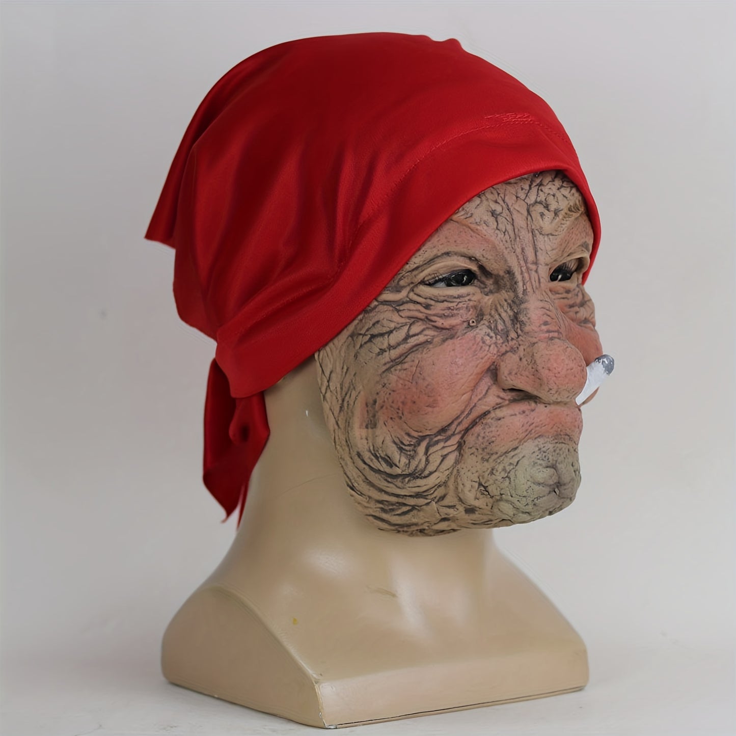 Little Red Hood Smoking Grandma Old Woman Mask