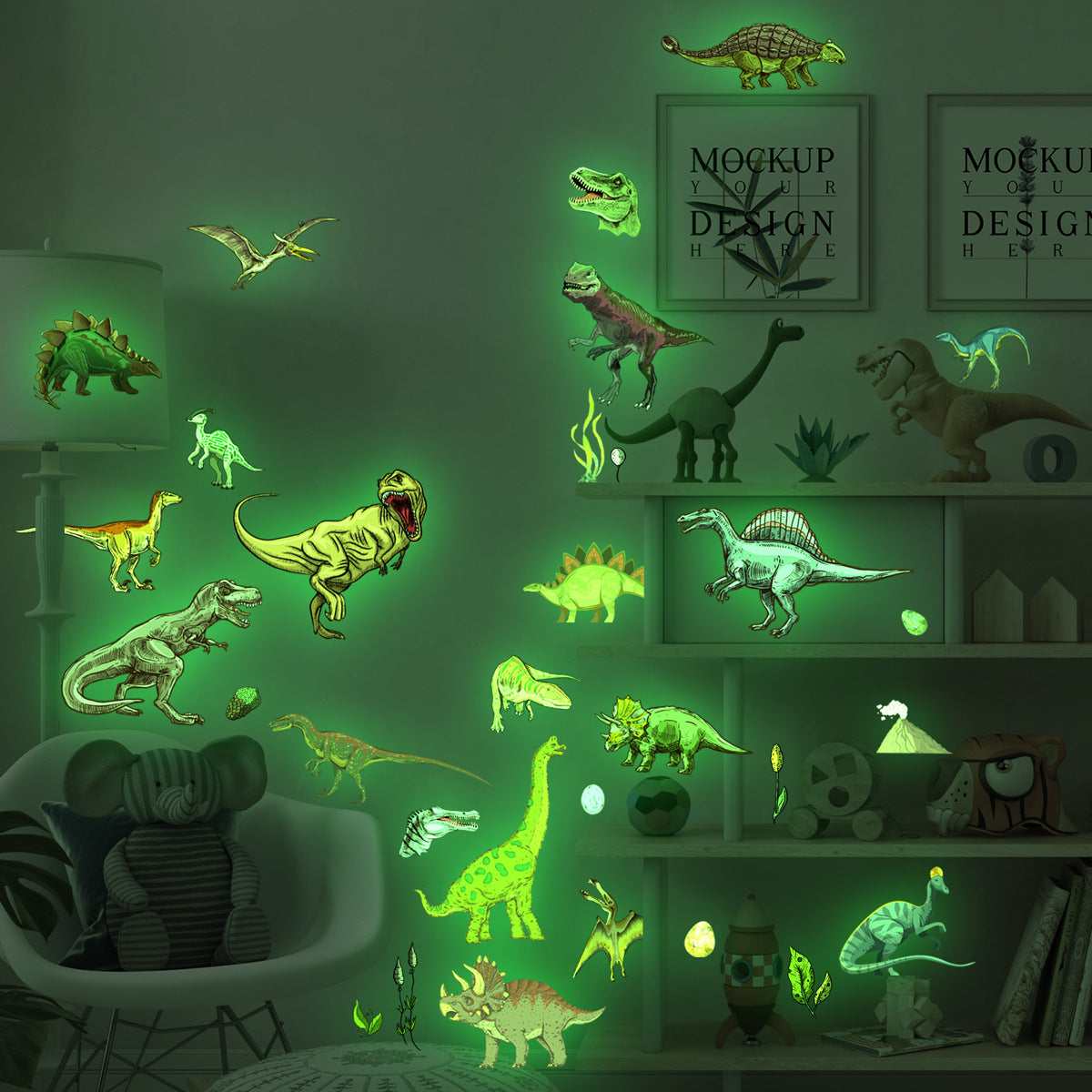 Glow In The Dark, Dinosaur Wall Stickers