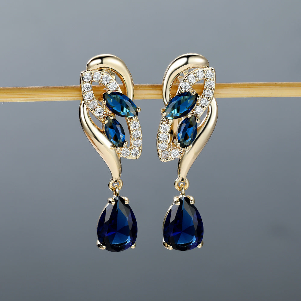 ANGOL Romantic Flower Dangle Earrings for Women - Stainless Steel