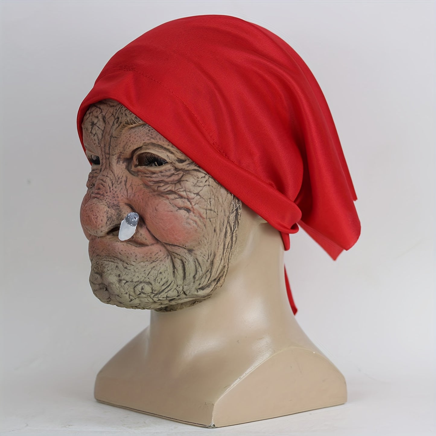 Little Red Hood Smoking Grandma Old Woman Mask