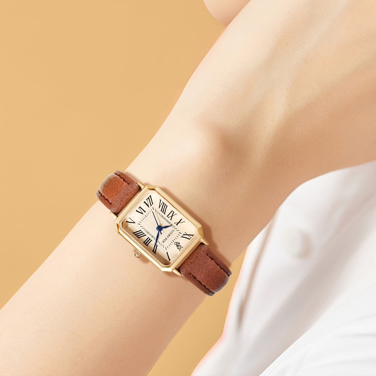 Ladies Square Roman Numeral Luxury Vintage Fashion Quartz Watch
