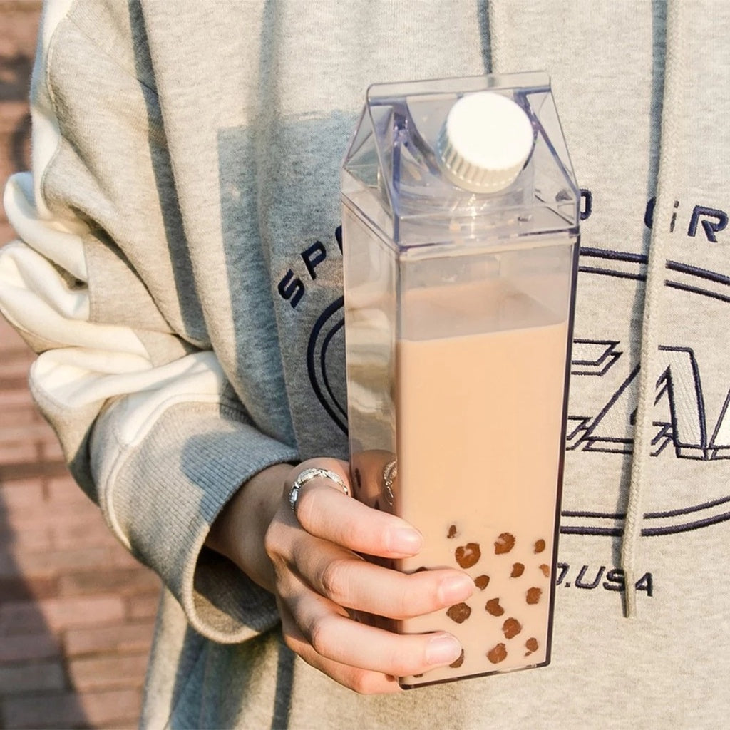 Durable, Leak-Proof Square Milk Carton Water Bottle