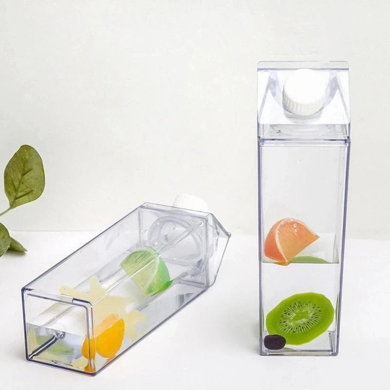 Durable, Leak-Proof Square Milk Carton Water Bottle