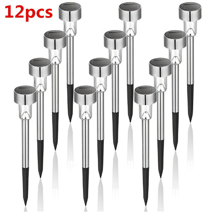 12 Pack Solar Outdoor Lights, Stainless Steel Solar Lights Outdoor Waterproof, LED Lights