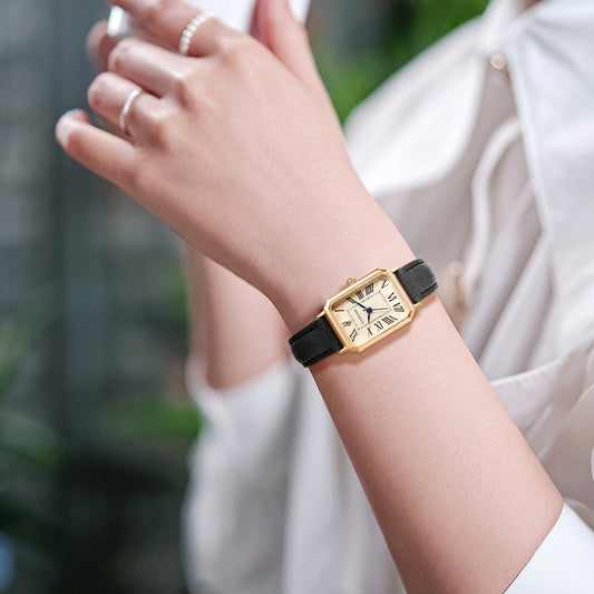 Ladies Square Roman Numeral Luxury Vintage Fashion Quartz Watch