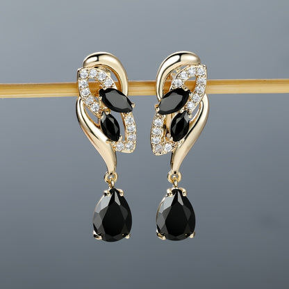 ANGOL Romantic Flower Dangle Earrings for Women - Stainless Steel