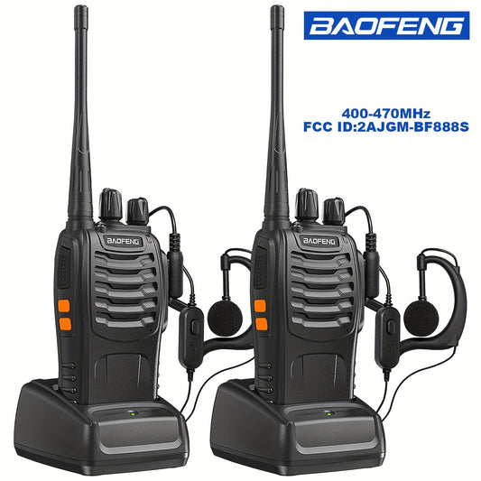 2pcs BAOFENG BF-888S 400-Amateur Radio Walkie Talkies, 2-Way Handheld Two-Way