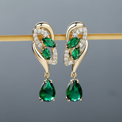 ANGOL Romantic Flower Dangle Earrings for Women - Stainless Steel