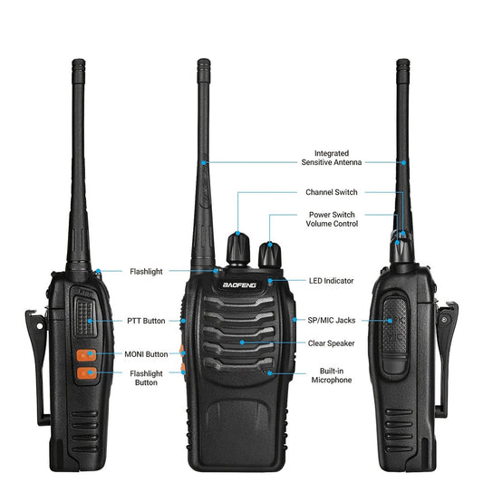 2pcs BAOFENG BF-888S 400-Amateur Radio Walkie Talkies, 2-Way Handheld Two-Way