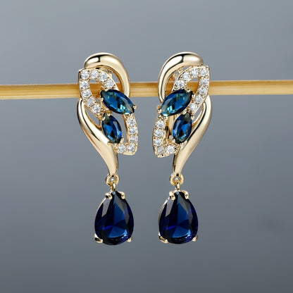 ANGOL Romantic Flower Dangle Earrings for Women - Stainless Steel