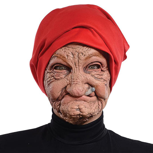 Little Red Hood Smoking Grandma Old Woman Mask