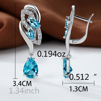 ANGOL Romantic Flower Dangle Earrings for Women - Stainless Steel