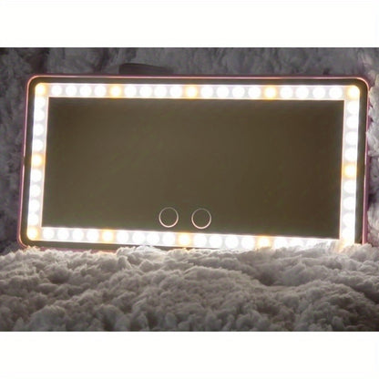 Car mounted makeup mirror, detachable with lights