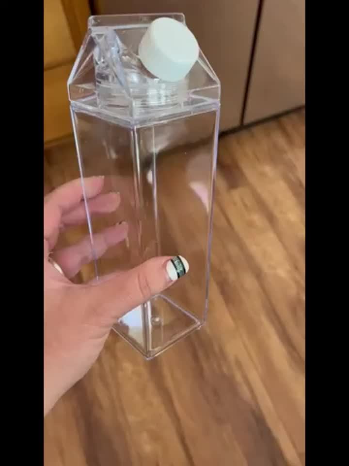Durable, Leak-Proof Square Milk Carton Water Bottle